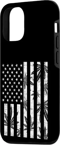 Vista 2 de Funda para iPhone 14 Weed Bandera de Estados Unidos Retro Marihuana Cannabis Patriot Stoner