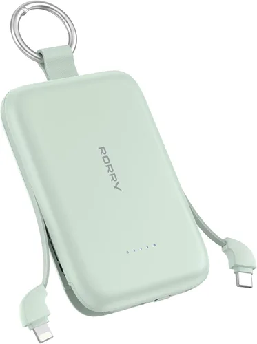Vista 13 de RORRY CharmGo - Cargador portátil, 10000 mAh PD 30 W, cargador portátil de carga rápida con cables integrados, llavero de viaje para iPhone Negro