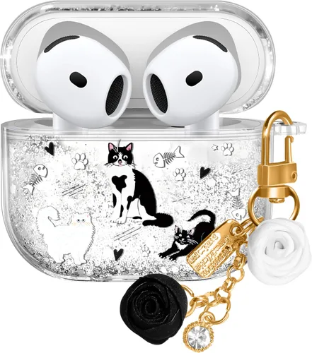 Vista 11 de para Airpods de 2ª/1ª Generación - Estuche Quicksand Liquid Kawaii Lindo Mujer Niña Mujeres Chispeante Brillante Bling Resplandor Adorable Elegante