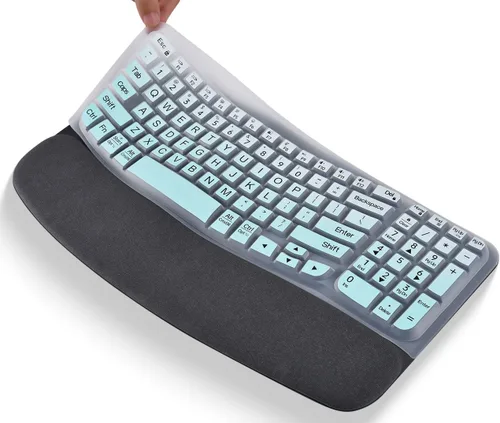 Vista 11 de Logitech Wave Keys MK670 Combo - Funda para teclado Logitech Wave Keys, funda protectora ergonómica inalámbrica para teclado, accesorios de piel