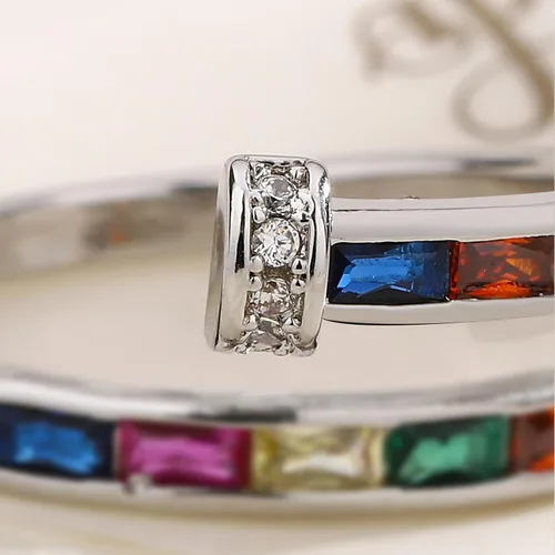 Vista 18 de Anillo de plata 925, anillos de plata ajustables para mujer, anillos de pulgar abiertos, anillos de circonio, anillos ajustables, anillos abiertos