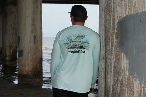 Vista 7 de Camiseta de manga larga Dry Fit que absorbe la humedad UPF 50, protección UV, langosta y pez cerdo, ligera, para pesca al aire libre