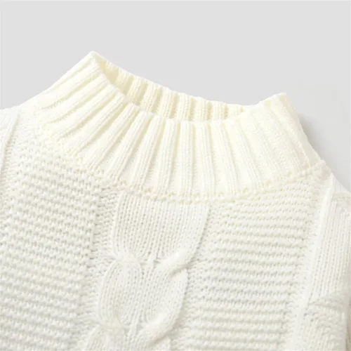 Vista 3 de PATPAT Baby Pullover Turtleneck Knitted Sweater Long Sleeve Solid Color Infant Fall Winter Warm Clothes