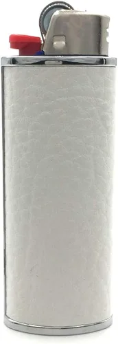 Vista 10 de Metal negro cuero encendedor caso cubierta titular para BIC tamaño completo encendedor tipo J6