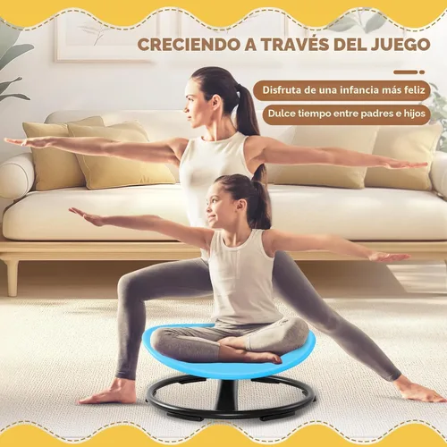 Vista 7 de Zhenx Silla giratoria para niños autistas (de 3 a 18 años) – Asiento giratorio sensorial de capacidad de 220 libras – Juguete sensorial para Azul