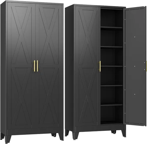 Vista 18 de GAIOUS Gabinete de despensa de 75.2 pulgadas de alto, gabinete de Blanco