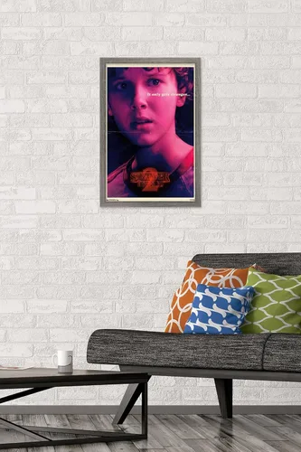 Vista 2 de Trends International Netflix Stranger Things: Season 2 - Póster de pared de Once de 22.4 pulgadas de largo x 14.7 pulgadas, versión enmarcada