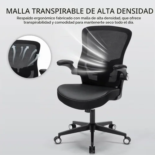 Vista 7 de Silla de oficina, 400 libras, ergonómica y resistente, con soporte lumbar ajustable, silla de computadora de malla transpirable con reposabrazos