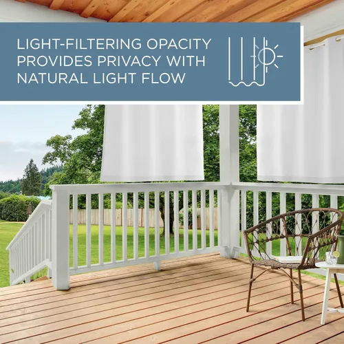 Vista 121 de TOWN & COUNTRY BASICS Cabana Cortinas Sólidas de Peso Pesado para Interiores y Exteriores, Opacidad de Filtrado de Luz con Parte Superior de Ojales