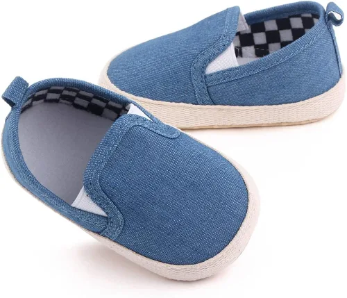 Vista 2 de haozaye Zapatos de lona para bebés, niñas y niños, suela suave, mocasines para cuna, zapatos casuales Austin para niños pequeños, mocasines planos