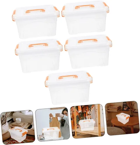 Vista 2 de Caja de herramientas 5pcs Caja de almacenamiento portátil Multifunción Oficina Abs Misceláneo Contenedor