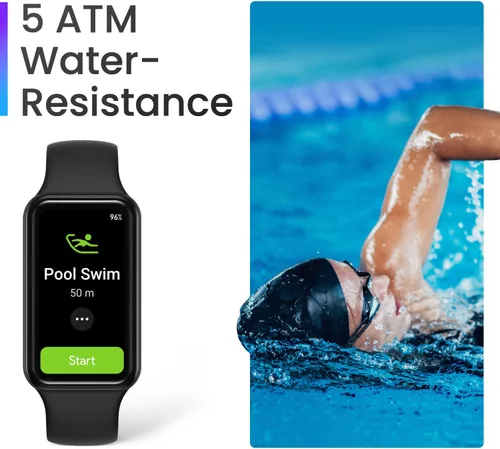 Vista 8 de Amazfit Band 7 - Rastreador de fitness y salud para mujeres y hombres, batería de 18 días, Alexa incorporada, pantalla AMOLED de 1.47 pulgadas, Negro