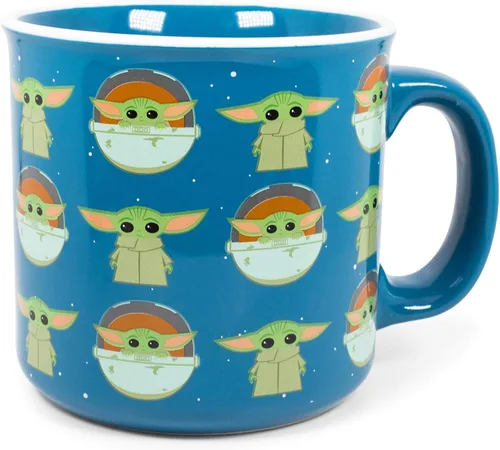 Vista 10 de Silver Buffalo Star Wars Mandalorian Joy to the Galaxy - Taza de sopa de cerámica, 24 onzas