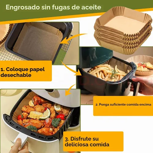 Vista 6 de Forros pequeños para freidora de aire Cosori 2.1qt