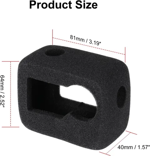 Vista 2 de HSU Windslayer - Funda para cámara DJI Osmo Action 5 Pro/4/3 Acción, cubierta Windslayer, funda de marco, accesorio de reducción de ruido de video