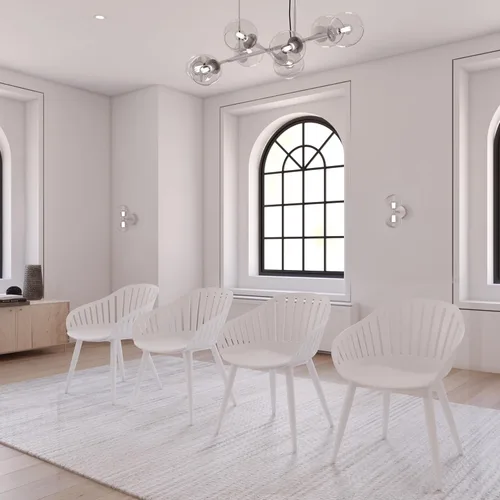 Vista 7 de Midtown Concept Vichy - Juego de mesa rectangular para patio, 9 piezas, madera de eucalipto, ideal para interiores, color marrón