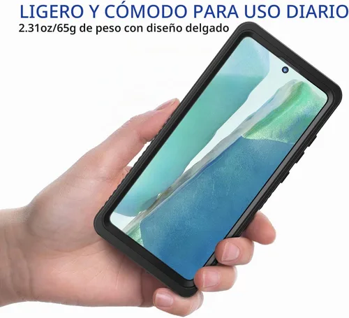 Vista 2 de Lanhiem Funda para Galaxy Note 20, Protector de Pantalla Integrado con Película para Huella Dactilar Funda Impermeable a Prueba de Polvo, Cubierta