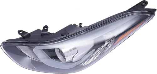 Vista 2 de Conjunto de faros delanteros LED halógenos con lente transparente, reemplazo directo para 2014 2015 2016 Hy-uu-nn-dai E-l-aa-nn-tra