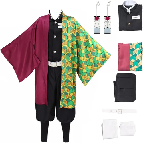 Vista 27 de Moalioi Anime Cosplay Costume Kimono Halloween Women Men's Set Accessories