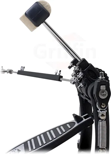 Vista 5 de GRIFFIN Pedal de bombo doble (Serie Quick-Kick) – Juego de tablas de pie de alta resistencia, cadena doble con batidores cuádruples para batería