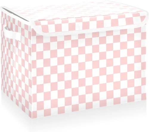 Vista 16 de CaTaKu Contenedores grandes de tela con tapas, cajas de almacenamiento de bastones de caramelo de Navidad con asas para organizar la ropa, cubos