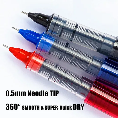 Vista 3 de EYEYE Bolígrafos de tinta líquida de 3 colores, 16 paquetes (8 negros, 4 azules y 4 rojos), bolígrafo de gel de secado rápido, punta de aguja fina