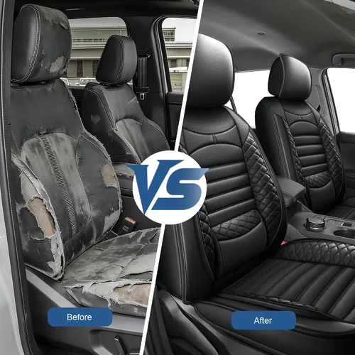 Vista 7 de 2 fundas de asiento delantero de automóvil, ajuste personalizado para Ford Ranger 2019-2025 2026 (no compatible con Raptor), impermeable, de piel
