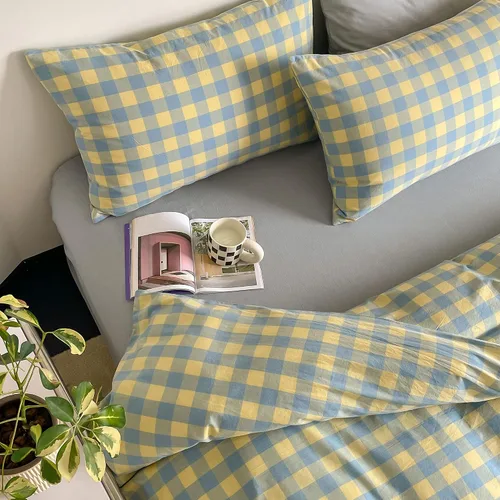 Vista 382 de mixinni Juego de funda de edredón vintage a rayas, tamaño twin, juego de ropa de cama de 3 piezas, 100% algodón lavado, suave y transpirable, funda