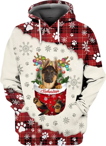 Vista 31 de Sudadera con capucha 3D personalizada para perro, diseño de perro con nombre personalizado, sudadera con capucha de perro de amor, camisa de perro