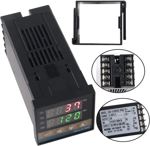 Vista 4 de Controlador de temperatura PID digital REX-C100 PID Termostato Controlador de temperatura Digital REX C100 con relé SSR 40DA Sonda de termopar K RKC
