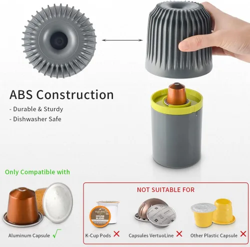 Vista 5 de Caja de reciclaje de cápsulas de café de aluminio – CAFEMASY Coffee Pods Recycler Box Tool para café molido separado y cápsulas de aluminio
