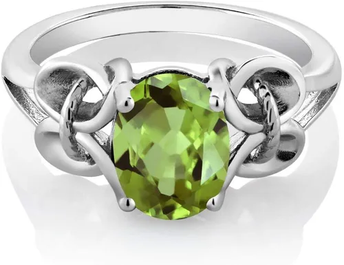 Vista 10 de Gem Stone King Anillo de compromiso ovalado con piedra natal para mujer, plata de ley 925, ovalado de 0.354 x 0.276 in, anillo de compromiso