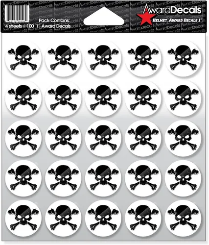 Vista 9 de Award Decals calcomanía de calavera y huesos cruzados (100 unidades)