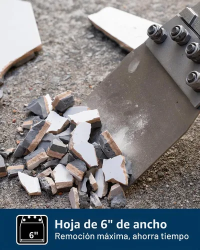 Vista 6 de Raspador de piso SDS Max, broca de cincel de eliminación Thinset de 6 Herramienta de cincel de eliminación de azulejos para taladro de martillo