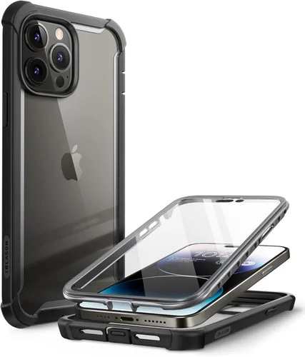 Vista 11 de i-Blason Ares - Funda diseñada para iPhone 14 Pro de 6.1 pulgadas (versión 2022), funda transparente resistente de doble capa con protector