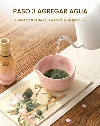 Vista 5 de SIMPLETaste Juego de batidor Matcha para amantes de las machas (rosa)
