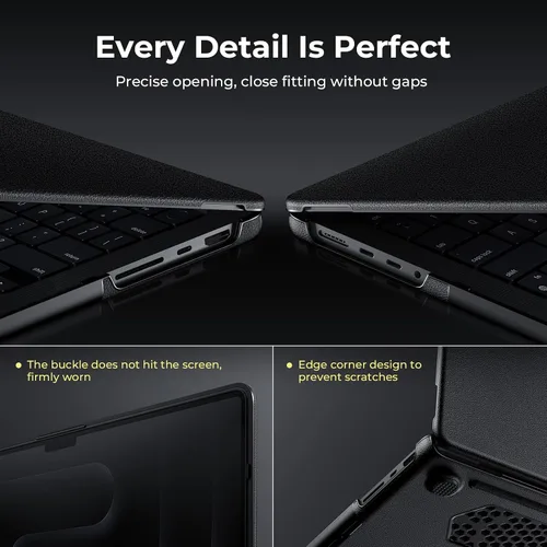 Vista 4 de Funda esencial de viaje para MacBook Pro de 14 pulgadas, M5/M4/M3/M2/M1 Pro/Max Chip Cubierta protectora delgada, ventilación de refrigeración