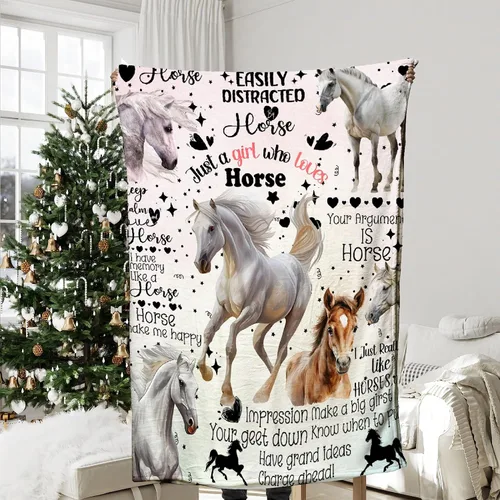 Vista 6 de Manta de caballos regalos para niñas y niños, manta de caballo regalos para decoración de bebé, manta de felpa suave y ligera de franela polar
