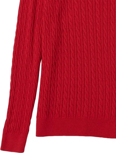 Vista 6 de Tienda Essentials - Suéter ligero de punto trenzado de manga larga con cuello redondo para mujer