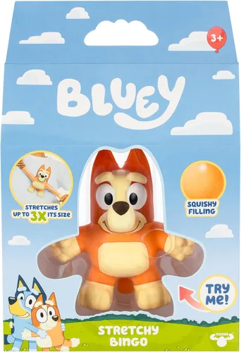 Vista 6 de Bluey Juguete Elástico del Héroe Bingo, Suave, Juguete Fidget Blando con Relleno Similar a Gel Pegajoso, Juguetes Blandos para Niños de 3+ Años que