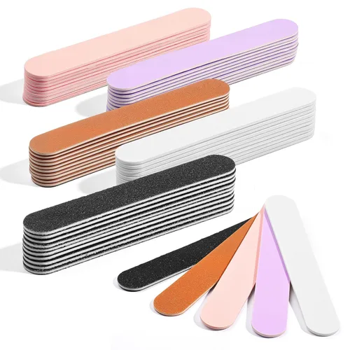 Vista 10 de Makartt Lima de uñas, tablas de esmeril de grano 100/180 para uñas, kit profesional de limas de doble cara lavables para lima de uñas media y suave