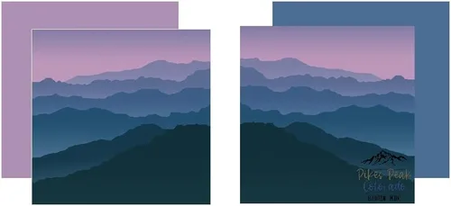 Vista 2 de Pikes Peak Elevation Mountains Colorado - 12 x 12 papeles de recortes - 2 hojas