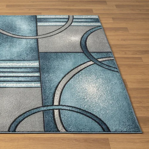 Vista 7 de LUXE WEAVERS Art Deco - Alfombra geométrica azul de 6 x 9 pulgadas