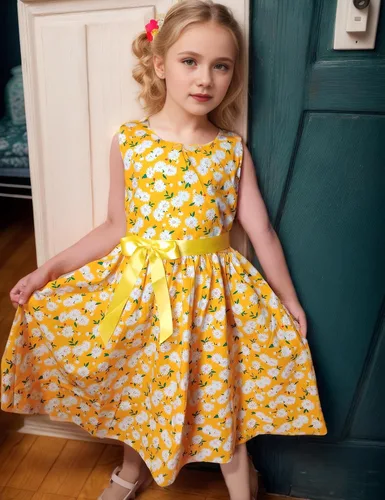 Vista 4 de Vestido de verano para niña, de algodón, con diseño floral