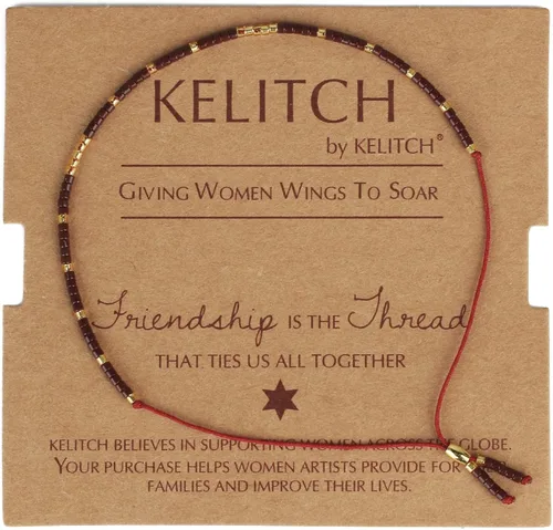 Vista 8 de KELITCH 10 pulseras elásticas de la amistad con borlas