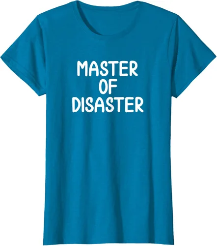 Vista 35 de Camiseta divertida con texto en inglés "Master Of Disaster