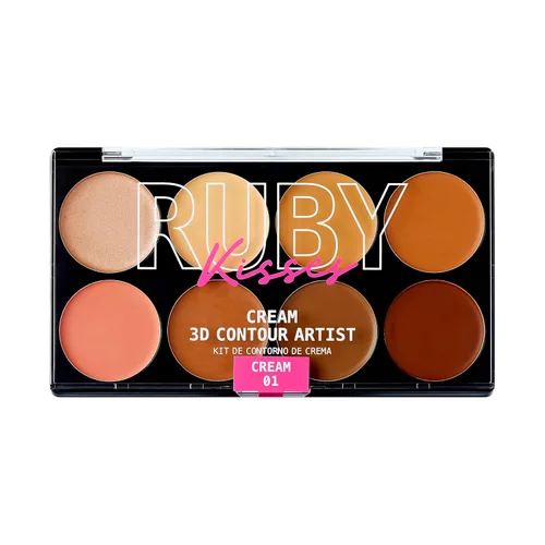 Vista 9 de Ruby Kisses Acabado Impecable con Paleta de Maquillaje de Contorno en Crema 3D – Ligera, Multi-Paleta, Base de Contorno, Crema, Esculpe y Destaca