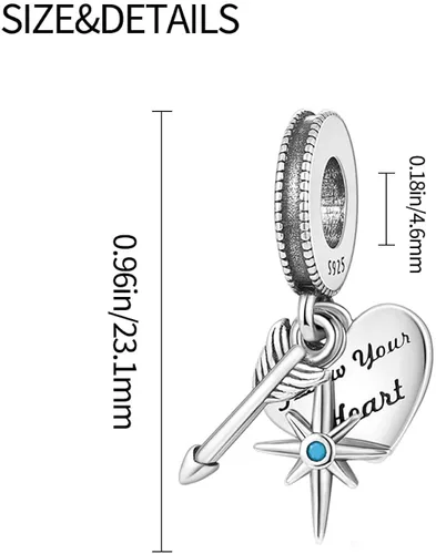 Vista 3 de TINSLO Charms Beads fits for Charms Bracelets for Woman 925 sterling silver suspension pendants and CZ stones women DIY jewelry