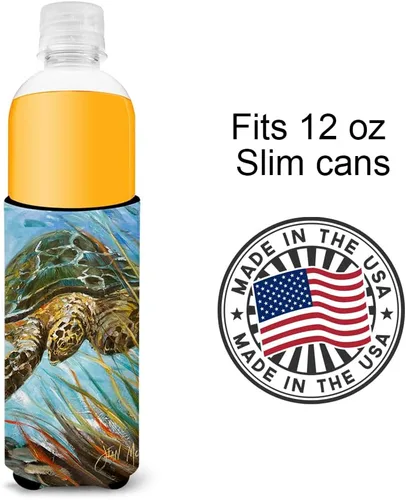 Vista 4 de Caroline's Treasures JMK1168MUK Tortuga marina ultra Hugger para latas delgadas puede enfriar la manga abrazador lavable a máquina, funda