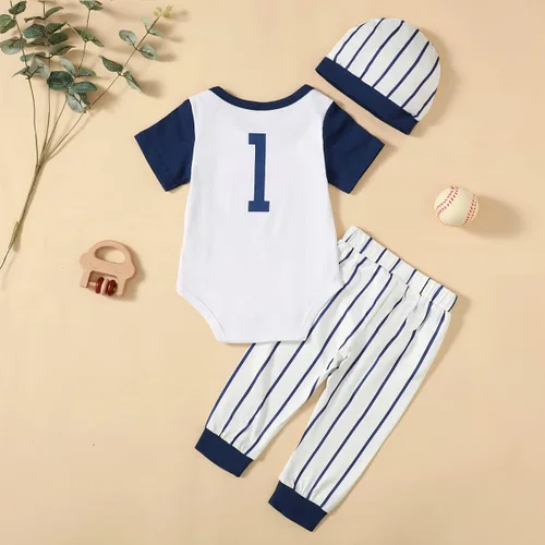 Vista 3 de Traje de primer cumpleaños para bebé niño - Body deportivo de béisbol de un año